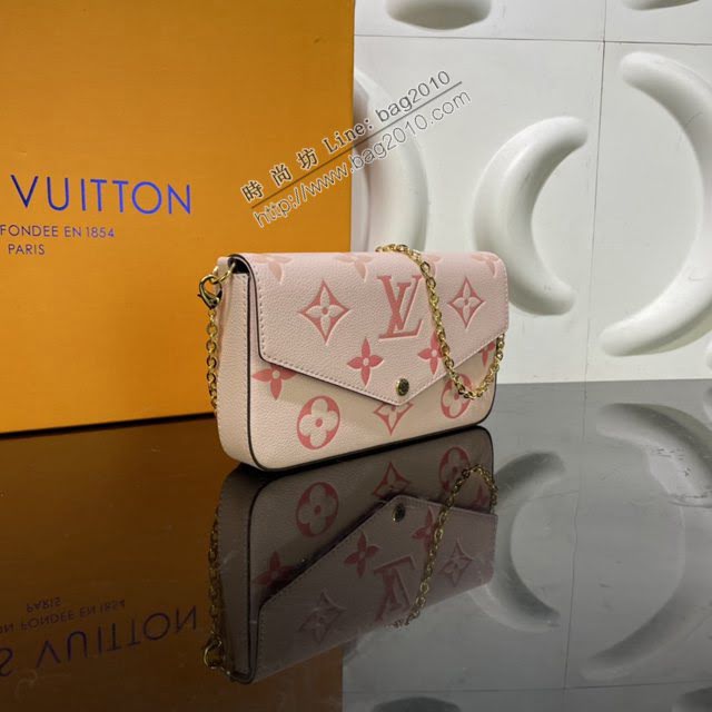 LOUIS VUITTON專櫃新款包包 路易威登Pochette Félicie鏈條包 LV字母漸變翻蓋信封女包  ydh4106